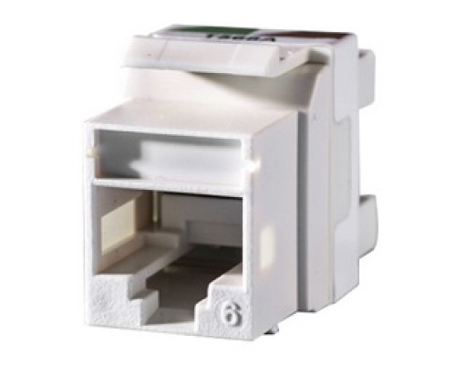 ORTRONICS  KS6-00               Category 6 Keystone jack, 8-position, 180 degree exit, icon compatible, T568A/B wiring, Black. Package of 25.