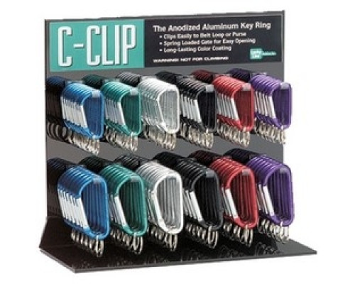 LUCKY LINE PRODUCTS INC  46000               C-Clip Counter Display, With 126 Anodized Carabiner Style Key Ring