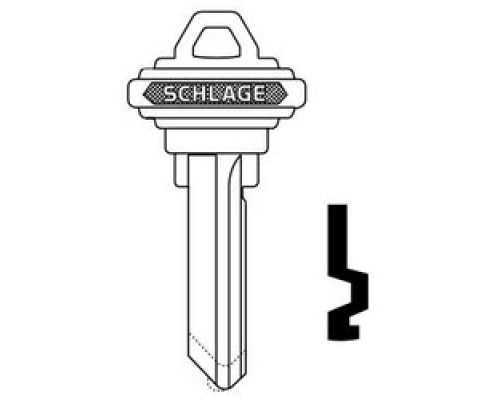 SCHLAGE ALLEGION BRAND  35-131-F-XQ06-878        Door Lock Cylinder Key Blank, Classic, Conventional, Plain Bow, 6-Pin Cylinder, F Keyway, Nickel Silver, With DO NOT DUPLICATE Stamp