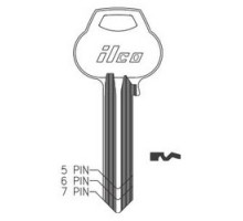 KABA ILCO CORP  A1011-L1 NS A51  AA01536013              Cylinder Lock Key Blank, 6-Pin, Natural Nickel Silver, 10 Price Group, For Corbin/Russwin