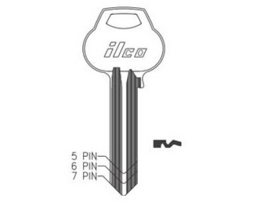 KABA ILCO CORP  A1011-L1 NS A51  AA01536013              Cylinder Lock Key Blank, 6-Pin, Natural Nickel Silver, 10 Price Group, For Corbin/Russwin