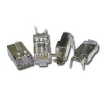 SENTINEL CONNECTOR SYSTEMS INC  111S08080090H34               Modular Plug, 8-Position 8-Conductor, 30 VAC/42 VDC at 1.5A, Cat 6, Shielded Cable, Polycarbonate, 0.12 Thk Phosphor Bronze Contact