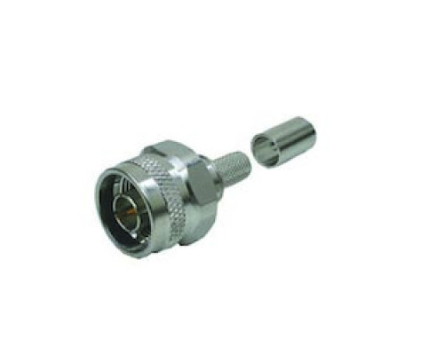 TIMES MICROWAVE EZ-300-NMH-X 3190-2420       N-MALE PLUG CRIMP CONNECTOR NON SOLDER PIN HEX/KNURL NUT NO BRAID TRIM
