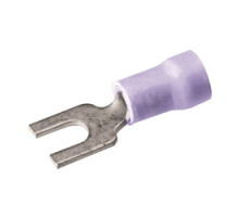 BURNDY  TP148F  509268              Copper Terminal, Fork Tongue, 16-14 AWG, #6-#8 Stud, Vinyl Insulated, Tin Plated