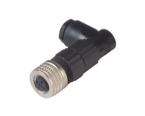 HIRSCHMANN  933368100   ELWIKA 3008 V; Angled Cable Socket, unassembled, strain relief by means of clamping cage, 3 Contacts, Type: M 9.5 x 1, black housing