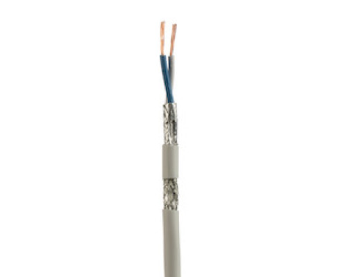 PANDUIT SP-SFCS1RD-CEG  SPE, S/FTP, 1 Pair, 18 AWG, Stranded 18/7 , Bare Copper, Indoor, Riser, Polyethylene Insulation, 300V, Aluminum Foil Shield, Tinned Copper Braid, 24/7 Stranded Tinned Copper Ground, PVC Jacket, Reel in a Box, Red