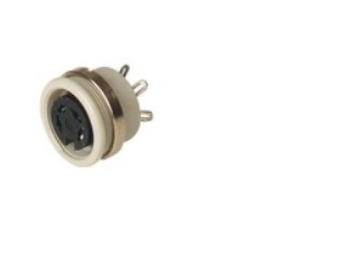 HIRSCHMANN  930951517   MAB 4100 grey; Panel-mounted Socket with locking screw, solder joint, not shielded, 4 contacts, female, 4A 34V AC/DC