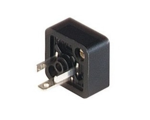 HIRSCHMANN 933110100  GSSNA 200 black; Appliance connector with central nut and 2 screws M 3 x 8, 2 contacts + PE, industrial standard 9.4 mm , Type C, 6A, 250V