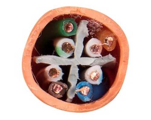 LIBERTY AV  24-4P-L6-EN-ORG   Liberty Category 6 U/UTP Riser Rated Network Cable Features: 4 Twisted Unshielded Pairs In Varying Twist Lengths 23AWG Solid Bare Copper Conductors True 550mhz Positive ACR Sweep For Maximum Performance Riser Rated Lead-f
