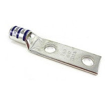 THOMAS & BETTS  54212T                 Copper Two-Hole Lug, Standard Barrel-Top Stacking, Max 35kV, Wire Size 4/0 AWG, 3/8 in Bolt Size, 1 in Hole Spacing, Tin Plated, Die Code 54, Purple
