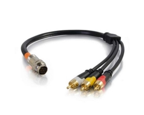 C2G  CG60097  CG60097                 Multi-Format Flying Lead, RCA Composite Video Male/RCA Stereo Audio Male to RapidRun 15-Pin Male, 1.5’ Length, Black