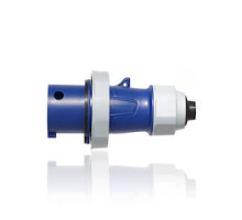 LEVITON  330P6WLEVA                 30 Amp, 250 Volt 3-Phase, 2P, 3W, LEV Series North American-Rated IEC 60309-1 & 60309-2 Pin & Sleeve Plug with Screwless Clamp Assembly, Industrial Grade, IP66/IP67/IP68/IP69K, Watertight - Blue