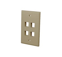 VANCO  820004                 Multi-Media Keystone Wall Plates, 4 Ports & Ivory