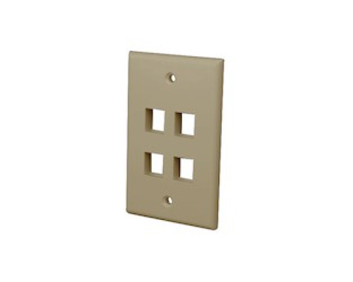 VANCO  820004                 Multi-Media Keystone Wall Plates, 4 Ports & Ivory