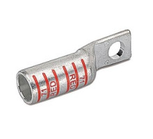 THOMAS & BETTS  54115NT                 Copper One-Hole Lug, Standard Barrel Narrow Tongue, Peep Hole, Max 35kV, Wire Size 350 kcmil, 1/2 in Bolt Size, Tin Plated, Die Code 71, Red