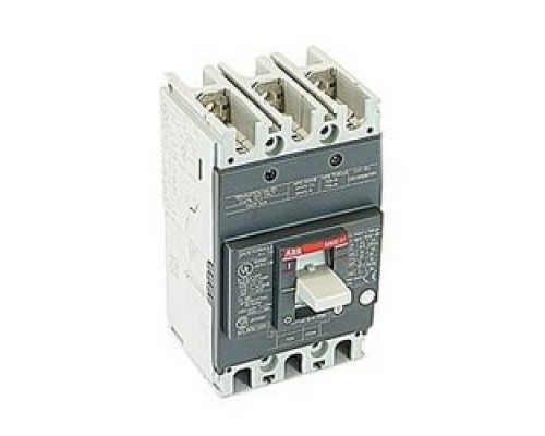 ABB  A1A070TW   3 pole, 70 amps rated at 240V AC and 250V DC, fixed trip point molded case circuit breaker, with a thermal magnetic trip device and 10kA at 240V AC and 5kA at 250V DC interrupt current rating