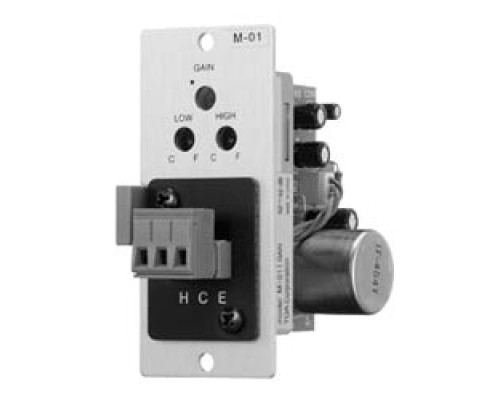 TOA ELECTRONICS INC  M-01ST                 Amplifier Microphone Input Module, Removable Terminal Block, 24 Volt DC, 9 Milliampere, 600 Ohm, 25 Hertz to 20 Kilohertz, -60 dB 1.38