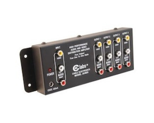 C2G  41066  CG41066                 Audio/Video Distribution Amplifier, 4-Output, RCA Female to RCA Female, Black