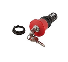 ABB  CE4K1-10R-11   Compact emergency stop key release pushbutton with red mushroom actuator and 22mm mounting and 1 NO and 1 NC contact blocks