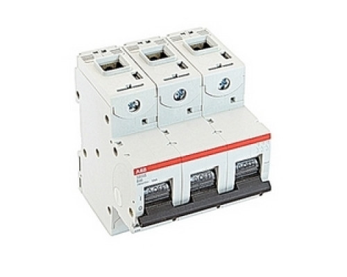 ABB  S803S-B40   3 pole, 40 amps rated at 690 V AC, IEC series high performance circuit breaker with thermal-magnetic trip device, B trip curve, and 50kA interrupt current rating