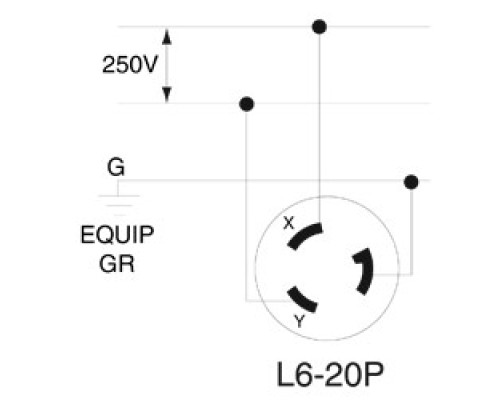 LEVITON  26W48                 20 Amp, 250 Volt, Locking Plug, Industrial Grade, Grounding, Wetguard - Yellow