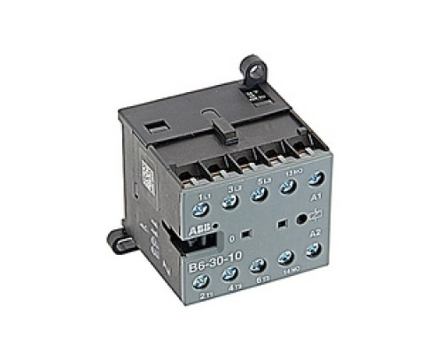ABB  B6-30-10-01   Mini Contactor, Non Rev, 3Pole, 12A, 1NO Aux Cont 24 V AC Coil