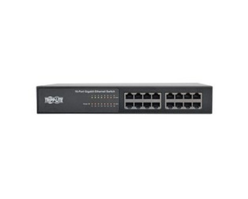 TRIPP LITE  NG16   16-Port 10/100/1000 Mbps 1U Rack-Mount/Desktop Gigabit Ethernet Unmanaged Switch, Metal Housing