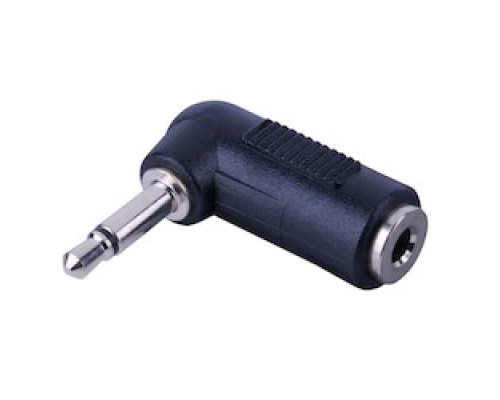 VANCO  AD534                 Right Angle 3.5mm Mono Plug, 3.5mm Stereo Jack Adapter, Nickel
