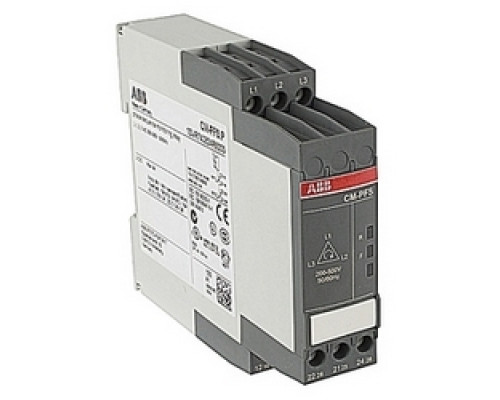 ABB  1SVR740824R9300   Phase reversal monitor for 3 phase mains from 200-500 V AC, with DPDT relay output and fixed time delay
