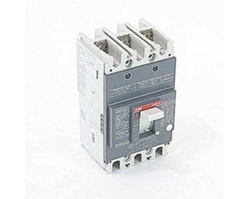 ABB  A1N020TW   3 pole, 20 amps rated at 240V AC and 250V DC, fixed trip point molded case circuit breaker, with a thermal magnetic trip device and 25kA at 240V AC and 10kA at 250V DC interrupt current rating