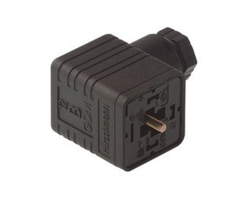 HIRSCHMANN  934393100   GDM 2016 black; Cable Socket with central screw M 3 x 35, 2 contacts + PE, M 16, Type A, DIN EN 175 301-803-A