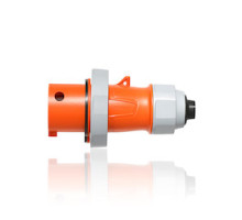 LEVITON  430P12WLEVA                 30 Amp, 125/250 Volt 3-Phase, 3P, 4W, LEV Series North American-Rated IEC 60309-1 & 60309-2 Pin & Sleeve Plug with Screwless Clamp Assembly, Industrial Grade, IP66/IP67/IP68/IP69K, Watertight - Orange