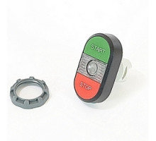 ABB  MPD4-11C   Modular green and red illuminated double pushbutton with START/STOP markings, clear indicator light and 22mm mounting
