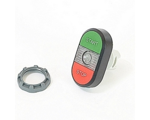 ABB  MPD4-11C   Modular green and red illuminated double pushbutton with START/STOP markings, clear indicator light and 22mm mounting