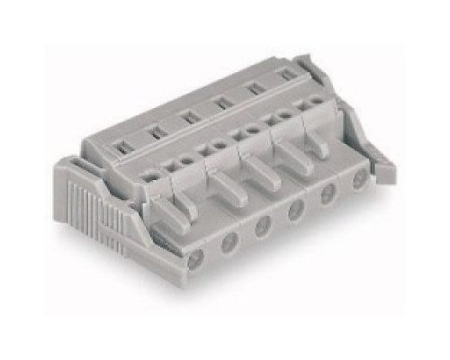 WAGO CORPORATION  231-206/037-000   FEMALE CONNECTOR WITH LOCKING LEVER 6 POLE PIN SPACING 7.5 MM / 0.295 IN WITH CODING FINGERS WITH INTEGRATED FIXING FLANGES