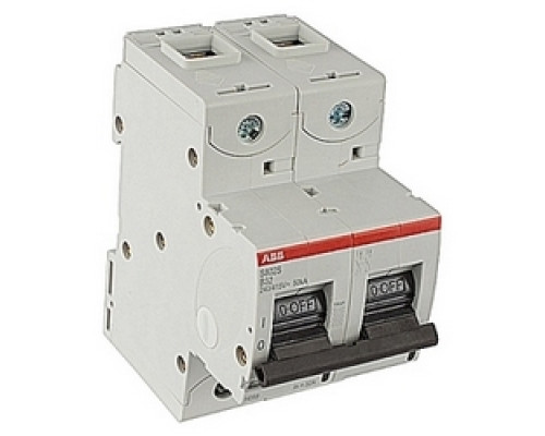 ABB  S802S-B32   2 pole, S800, 32 amp screw terminated miniature circuit breaker with a B tripping characteristic