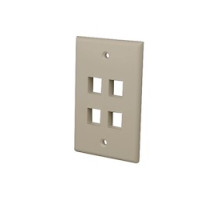 VANCO  823907                 Multi-Media Keystone Wall Plates, 4 Ports & Light Almond