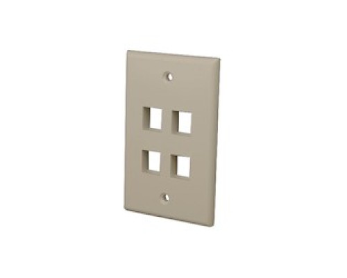 VANCO  823907                 Multi-Media Keystone Wall Plates, 4 Ports & Light Almond