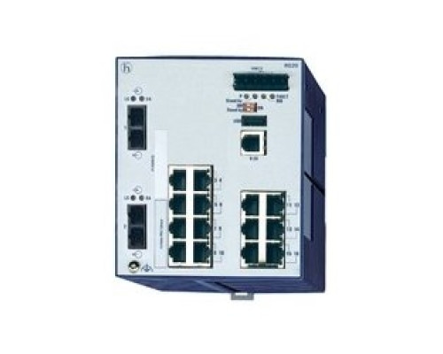 HIRSCHMANN  943434027   16 port Fast-Ethernet Compact OpenRail Switch, managed, software Layer 2 Enhanced, for DIN rail store-and-forward-switching, fanless; 16 ports in total; 1. uplink: 100BASE-FX, SM-SC; 2. uplink: 100BASE-FX, SM-SC; 14 x 10/100 BA