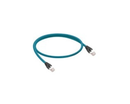 LUMBERG AUTOMATION  900000251  0985 656 500/0.2M   Industrial Ethernet cord set, double-ended, high-flex, male, RJ45 to RJ45 straight, 4-pair, 24 AWG, PVC cable, stranded/shielded with Teal Jacket, 0.2M