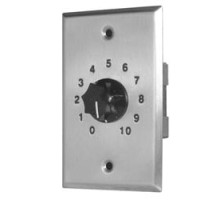 QUAM-NICHOLS COMPANY  QC10 CLASSIC                 20 W, 10-step, Attenuator, Single-gang, Stainless Steel Faceplate, Printed Positions