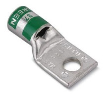 THOMAS & BETTS  54183BTSP                 Copper One-Hole Lug, Standard Barrel, Peep Hole, Max 35kV, Wire Size 350 kcmil, 5/8 in Bolt Size, Silver Plated, Die Code 71, Red, No Markings