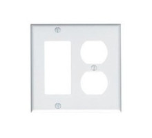 LEVITON  84455-40                 2-gang 1-duplex Decora/gfci Device Combination Wallplate, Device Mount, Stainless Steel