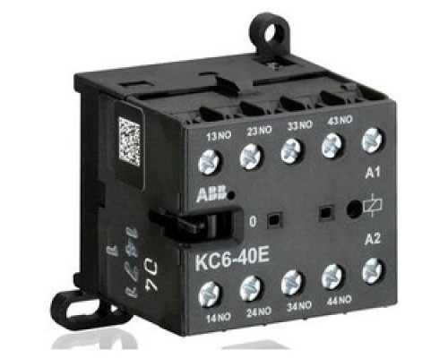 ABB  KC6-40E-01   Mini Contactor Relay, 690 Volt Auxiliary/Insulation, 24 Volt Circuit, 4 Ampere at 240 Volt AC, 2.5 Ampere at 24 Volt DC, 4-Pole, 4NC