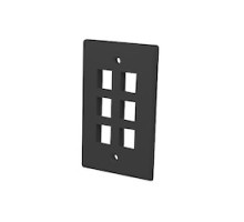 VANCO  820606                 Multi-Media Keystone Wall Plates, 6 Ports & Black