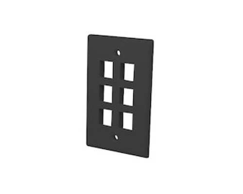 VANCO  820606                 Multi-Media Keystone Wall Plates, 6 Ports & Black