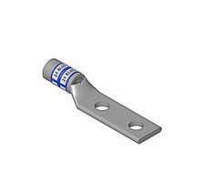 THOMAS & BETTS  54224SP                 Copper Two-Hole Lug, Standard Barrel, Peep Hole, Max 35kV, Wire Size 800 kcmil, 1/2 in Bolt Size, 1-3/4 in Hole Spacing, Silver Plated, Die Code 107, Orange