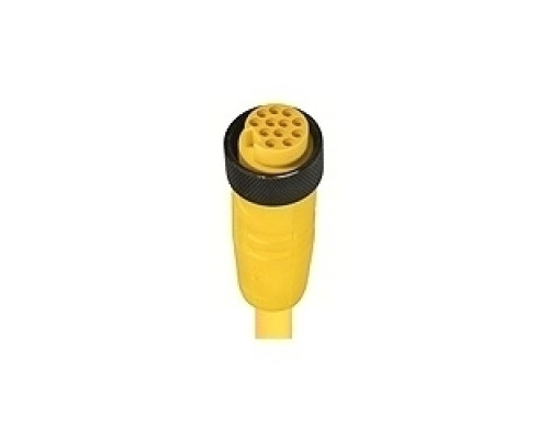 LUMBERG AUTOMATION  500002603  500002603   Mini 1 1/8 inch single-ended cordsets, female straight, 12-poles with internal threads and yellow TPE 18 gauge molded cable, IEC color code. cable length: 12F
