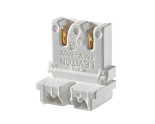 LEVITON  13451-20   STANDARD FLUORESCENT LAMPHOLDEMED BASE 18AWG STR OR SOL WHITE