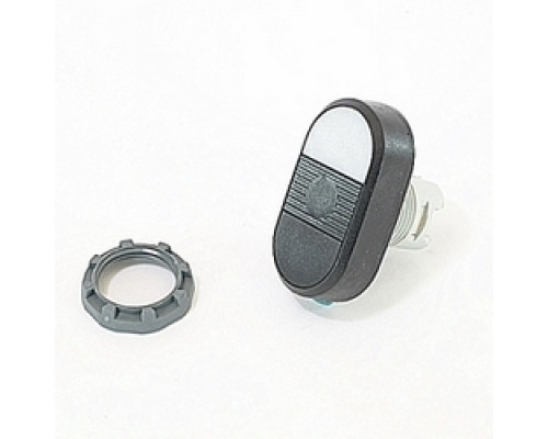 ABB  MPD5-11B   Modular white and black non-illuminated double pushbutton with no markings and 22mm mounting